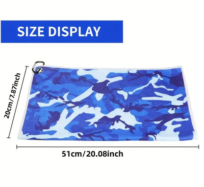 Camo Blue Golf Towel