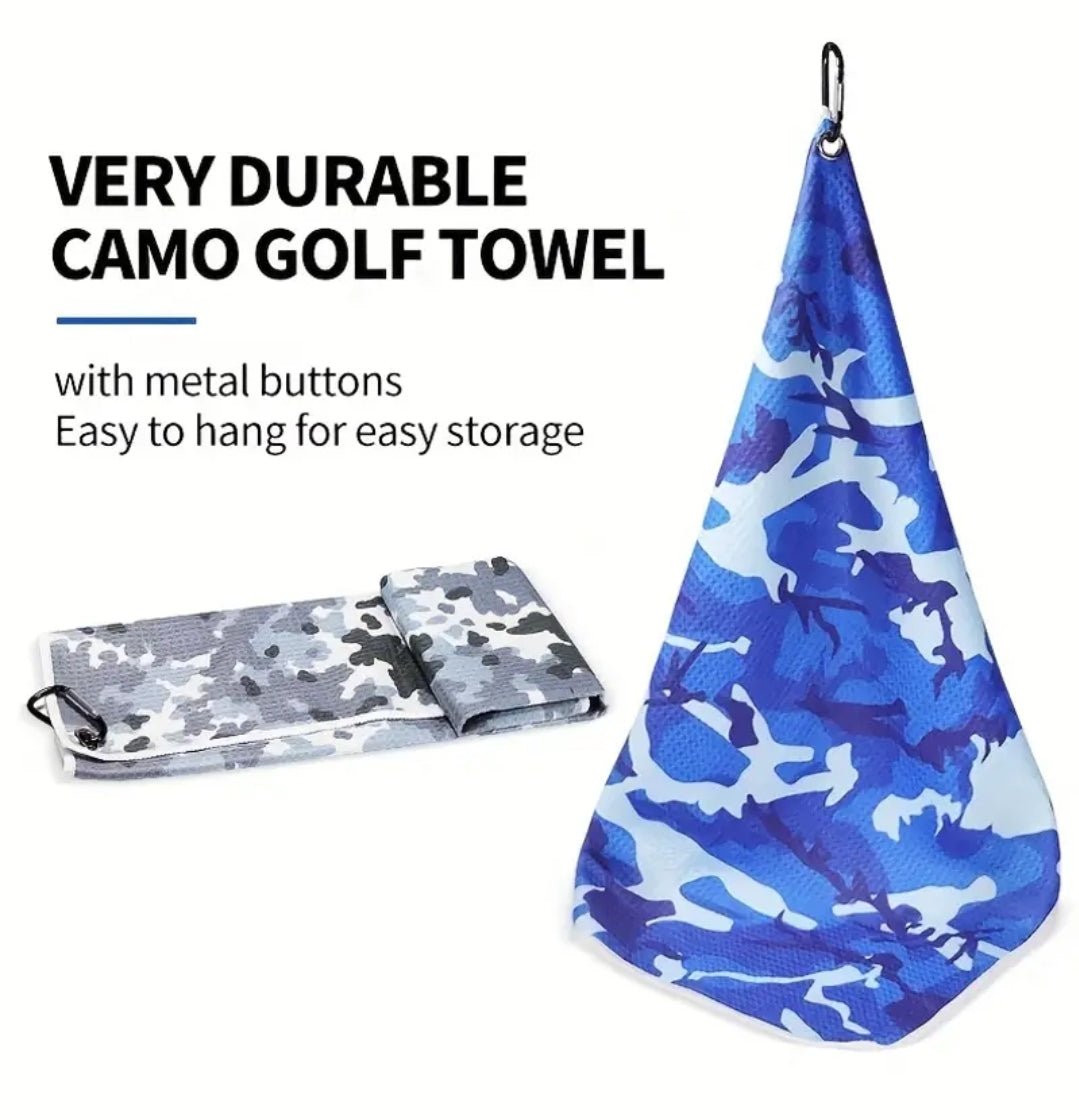 Camo Blue Golf Towel