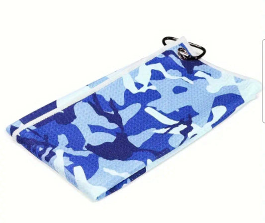 Camo Blue Golf Towel