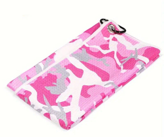 Camo Pink Golf Towel